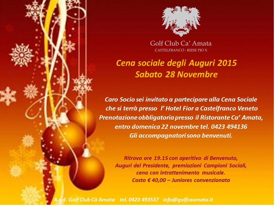Cena sociale degli Auguri 2015