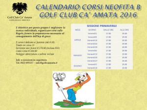 CALENDARIO CORSI NEOFITA B primavera