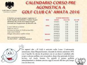 CALENDARIO CORSI PRE AGONISTICA A primavera