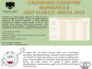 CALENDARIO CORSI PRE AGONISTICA B primavera