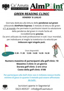 Iscrizioni aperte in Segreteria! 0423 493537 - info@golfcaamata.it